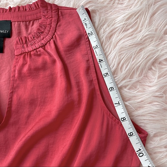 CYNTHIA ROWLEY Maxi Dress Sleeveless Ruffle V-Neck Collar Adjustable Waist - MED - Picture 8 of 13